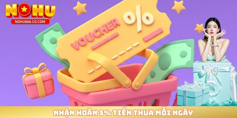 Nhận hoàn 3% tiền thua mỗi ngày